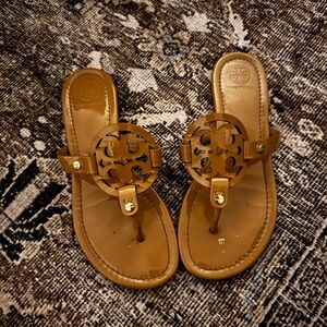 Tory Burch miller tan patent Leather Sandals